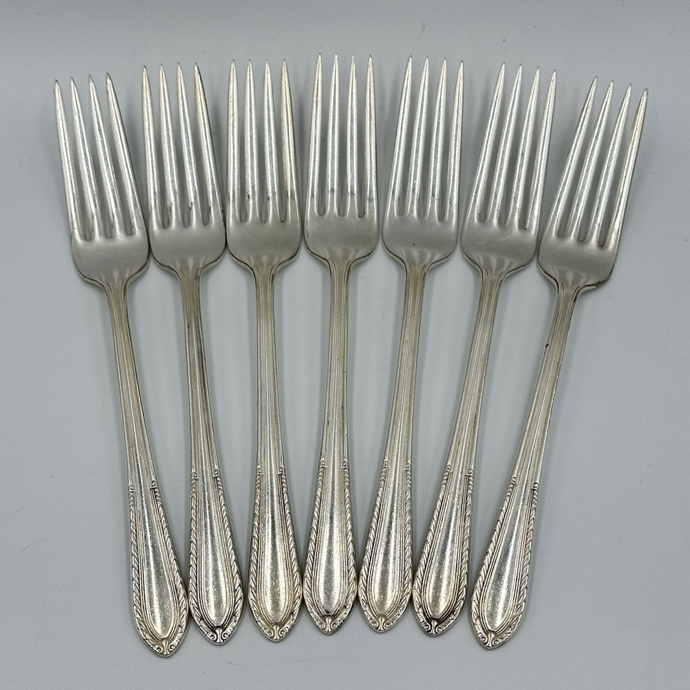 7 Place Dinner Forks International Silver Silver Plate 1937 Ladyship